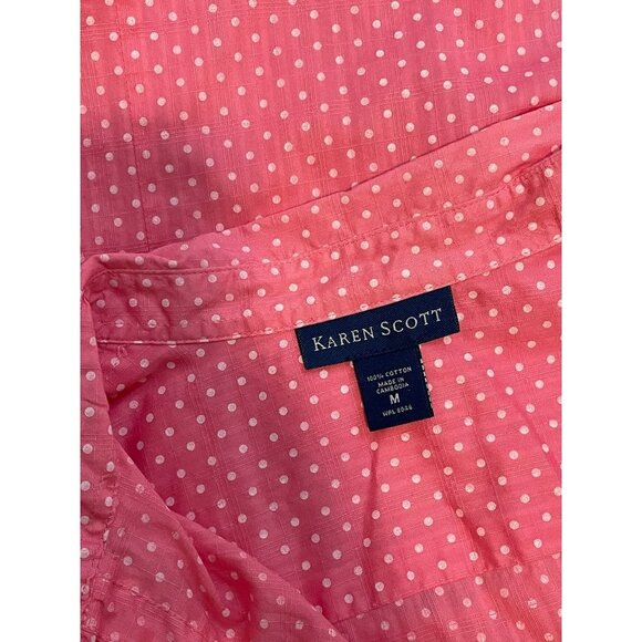 KAREN SCOTT BUTTON DOWN TOP SIZE M - Picture 6 of 6
